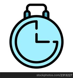 Stopwatch start icon. Outline stopwatch start vector icon color flat isolated. Stopwatch start icon color outline vector