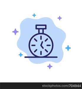 Stopwatch, Time, Timer, Count Blue Icon on Abstract Cloud Background