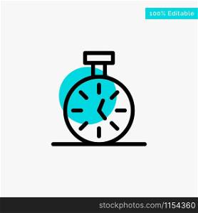 Stopwatch, Time, Timer, Count turquoise highlight circle point Vector icon