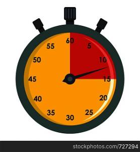 Stopwatch timer icon. Flat illustration of stopwatch timer vector icon for web. Stopwatch timer icon, flat style