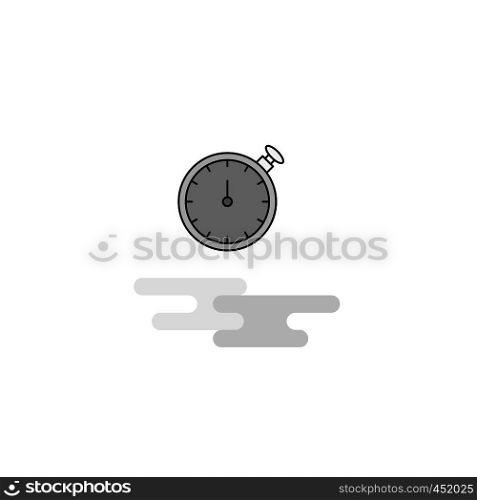 Stopwatch Web Icon. Flat Line Filled Gray Icon Vector