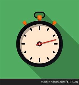 Stopwatch with long shadow, flat design, vector eps10 illustration. Stopwatch