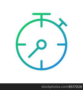 Stopwatch yellow pixel perfect gradient linear vector icon. Business process deadline. Accurate measurement. Thin line color symbol. Modern style pictogram. Vector isolated outline drawing. Stopwatch yellow pixel perfect gradient linear vector icon