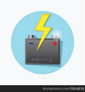Storage battery flat icon. Vector.