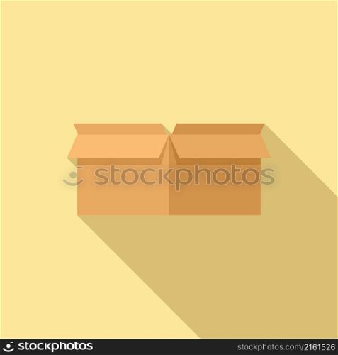 Storage box icon flat vector. Carton package. Empty parcel. Storage box icon flat vector. Carton package