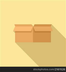 Storage box icon flat vector. Carton package. Empty parcel. Storage box icon flat vector. Carton package