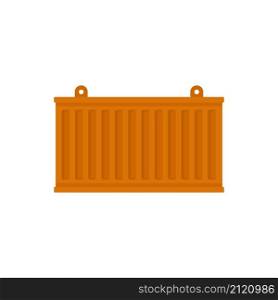 Storage cargo box icon. Flat illustration of storage cargo box vector icon isolated on white background. Storage cargo box icon flat isolated vector