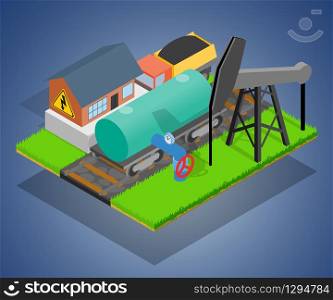 Storage depot concept banner. Isometric banner of storage depot vector concept for web, giftcard and postcard. Storage depot concept banner, isometric style