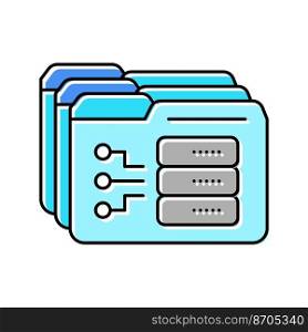 storage folder color icon vector. storage folder sign. isolated symbol illustration. storage folder color icon vector illustration