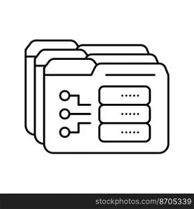storage folder line icon vector. storage folder sign. isolated contour symbol black illustration. storage folder line icon vector illustration
