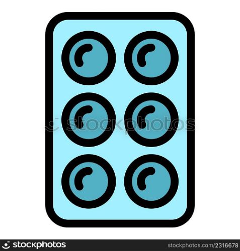 Storage ice tray icon. Outline storage ice tray vector icon color flat isolated. Storage ice tray icon color outline vector