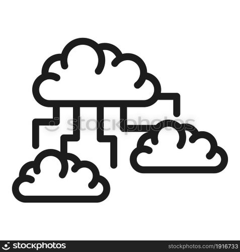 Storage memory cloud icon outline vector. Data server. External database. Storage memory cloud icon outline vector. Data server
