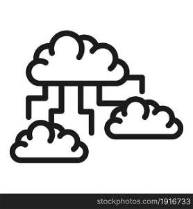 Storage memory cloud icon outline vector. Data server. External database. Storage memory cloud icon outline vector. Data server