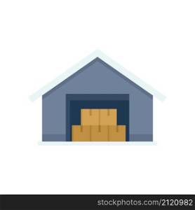 Storage parcel warehouse icon. Flat illustration of storage parcel warehouse vector icon isolated on white background. Storage parcel warehouse icon flat isolated vector