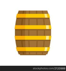 Storage wood barrel icon. Flat illustration of storage wood barrel vector icon isolated on white background. Storage wood barrel icon flat isolated vector