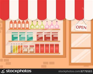 Store and Market background with shelf 