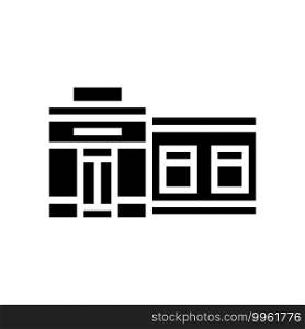 store building glyph icon vector. store building sign. isolated contour symbol black illustration. store building glyph icon vector illustration