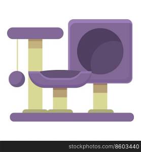 Store cat house icon cartoon vector. Pet toy. Tower climbing. Store cat house icon cartoon vector. Pet toy