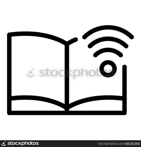 Store digital book icon outline vector. Online library. Study read. Store digital book icon outline vector. Online library