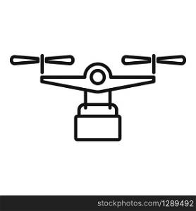 Store drone delivery icon. Outline store drone delivery vector icon for web design isolated on white background. Store drone delivery icon, outline style