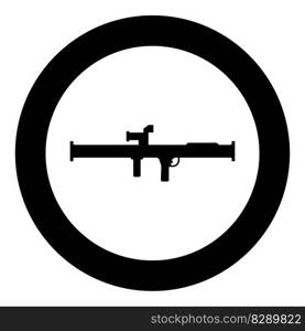 Store grenade launcher bazooka gun rocket system icon in circle round black color vector illustration image solid outline style simple. Store grenade launcher bazooka gun rocket system icon in circle round black color vector illustration image solid outline style