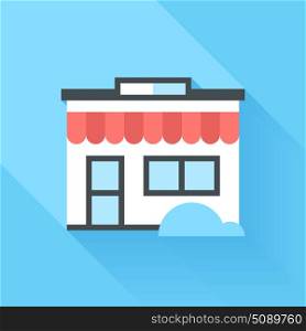 store icon. Abstract vector illustration of store flat design concept.