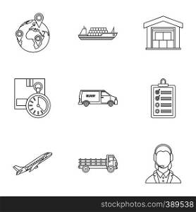 Store icons set. Outline illustration of 9 store vector icons for web. Store icons set, outline style