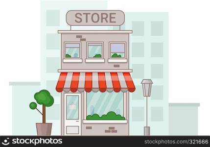 Store illustration in cartoon style