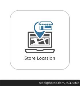 Store Location Icon. Flat Design.. Store Location Icon. Flat Design. Business Concept. Isolated Illustration.