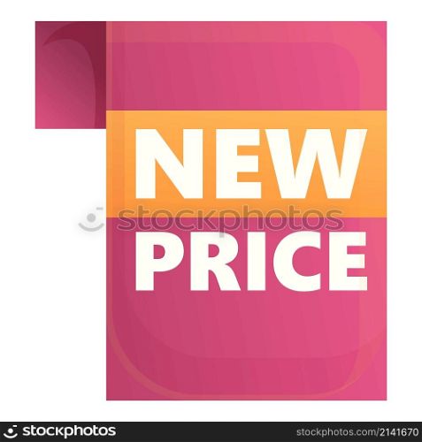 Store new price icon cartoon vector. Discount sale. Label tag. Store new price icon cartoon vector. Discount sale