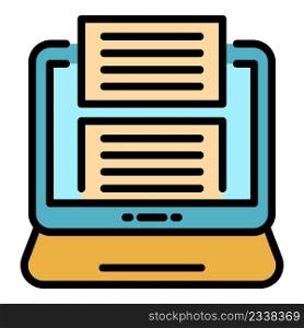Store online ebook icon. Outline store online ebook vector icon color flat isolated. Store online ebook icon color outline vector