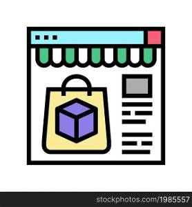 store selling online internet color icon vector. store selling online internet sign. isolated symbol illustration. store selling online internet color icon vector illustration