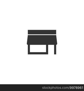 Store shop black icon for web design. Vector isolated illustration