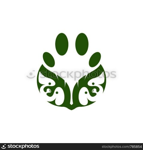 stork and leaf logo template
