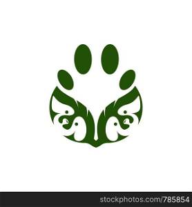 stork and leaf logo template