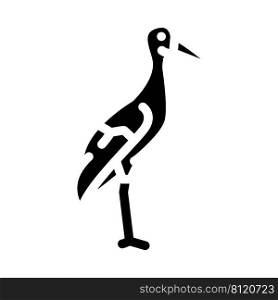 stork bird glyph icon vector. stork bird sign. isolated contour symbol black illustration. stork bird glyph icon vector illustration