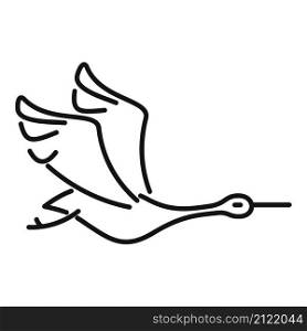 Stork bird icon outline vector. Fly crane. Nest baby. Stork bird icon outline vector. Fly crane