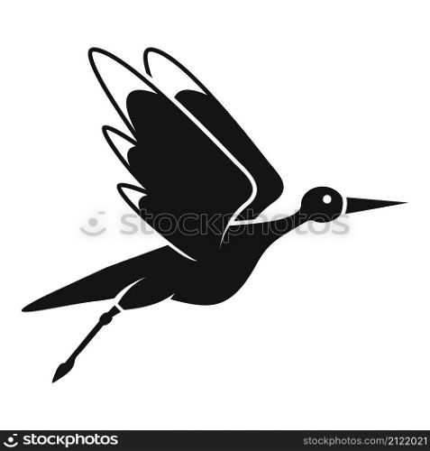 Stork bird icon simple vector. Fly crane. Nest baby. Stork bird icon simple vector. Fly crane