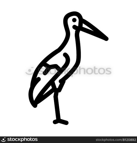 stork bird line icon vector. stork bird sign. isolated contour symbol black illustration. stork bird line icon vector illustration