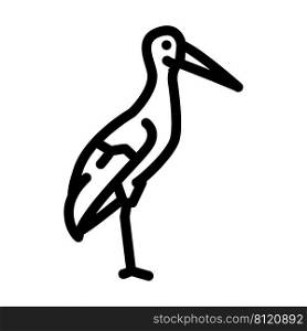stork bird line icon vector. stork bird sign. isolated contour symbol black illustration. stork bird line icon vector illustration