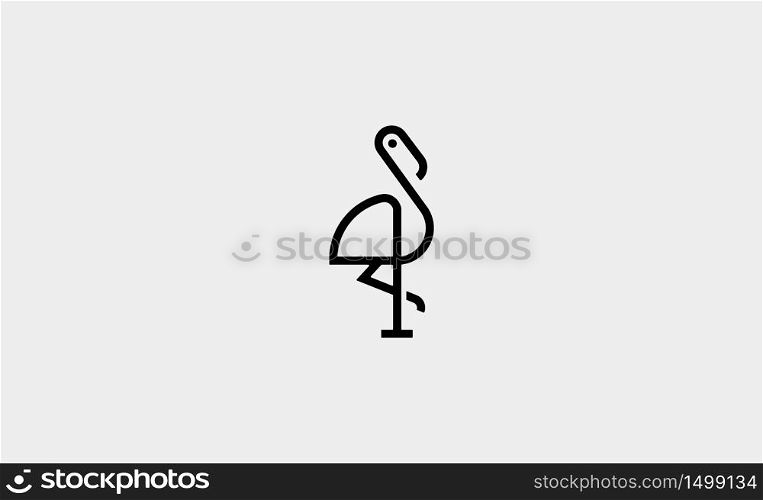 Stork Bird Logo Vector Design illustration