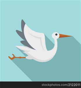 Stork branch icon flat vector. Baby stork. Nest bird. Stork branch icon flat vector. Baby stork