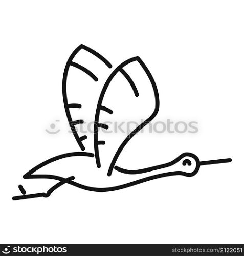 Stork character icon outline vector. Fly bird. Baby crane. Stork character icon outline vector. Fly bird