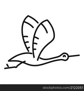 Stork character icon outline vector. Fly bird. Baby crane. Stork character icon outline vector. Fly bird