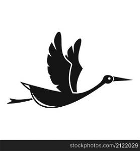 Stork character icon simple vector. Fly bird. Baby crane. Stork character icon simple vector. Fly bird