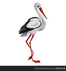 Stork icon. Cartoon of stork vector icon for web design isolated on white background. Stork icon, cartoon style