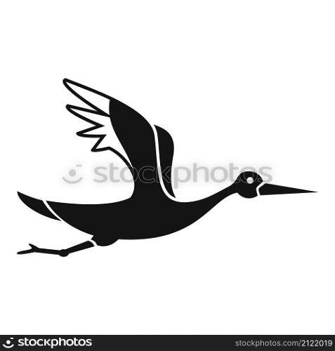 Stork icon simple vector. Fly bird. Baby crane. Stork icon simple vector. Fly bird
