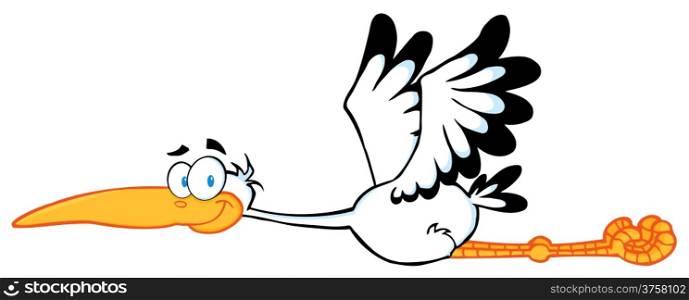 Stork Mascot Cartoon Character