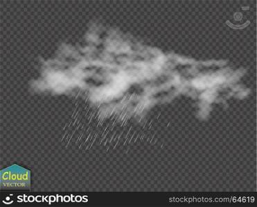 Storm and Lightning with rain and white cloud isolated on transparent background. Vector. Storm and Lightning with rain and white cloud isolated on transparent background. Vector. eps 10