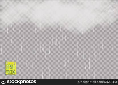 Storm and Lightning with rain and white cloud isolated on transparent background. Vector. Storm and Lightning with rain and white cloud isolated on transparent background. Vector Eps 10.